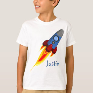 Mooie Raket Thema Jongens T-Shirt Aangepast