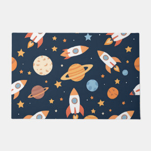 Mooie Raketten Planeten Ruimte Patroon Deurmat