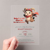 Mooie Ram Winter Baby Shower Uitnodiging (Insitu (Draagbaar))