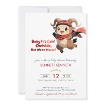 Mooie Ram Winter Baby Shower Uitnodiging