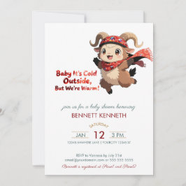 Mooie Ram Winter Baby Shower Uitnodiging
