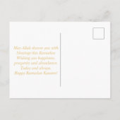 Mooie Ramadan Mubarak Golden & Blue Typography Feestdagenkaart (Achterkant)