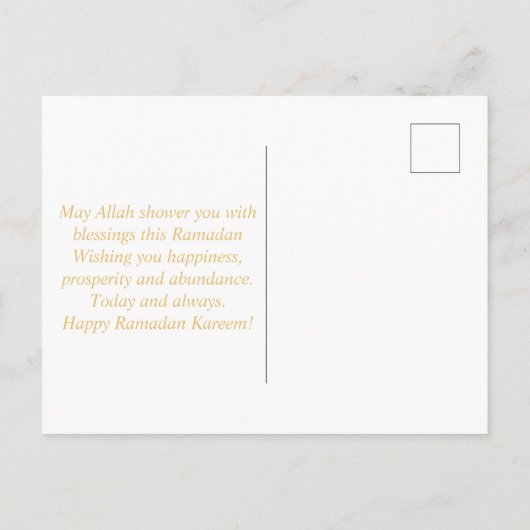 Mooie Ramadan Mubarak Golden & Blue Typography Feestdagenkaart (Achterkant)