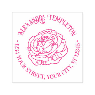 Mooie Ranunculus Bloem Naam Retouradres Zelfinktende Stempel