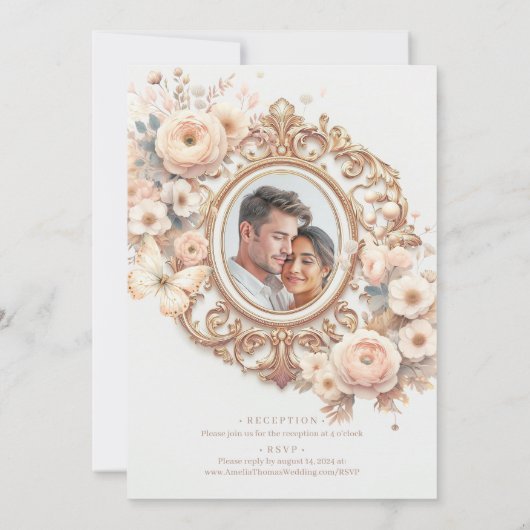 Mooie Ranunculus bruiloft Kaart (Achterkant)