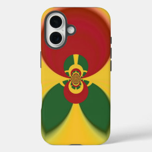 Mooie Rasta Kleuren Abstracte Art Print iPhone 16 Hoesje