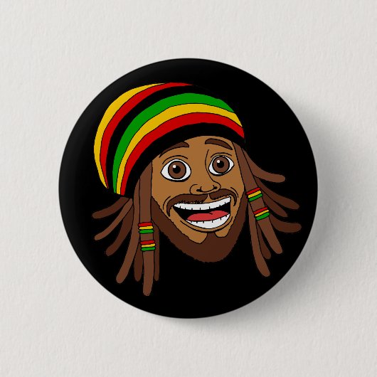 Mooie Rasta Man Ronde Button 5,7 Cm (Voorkant)