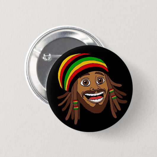 Mooie Rasta Man Ronde Button 5,7 Cm (Voorkant /achterkant)