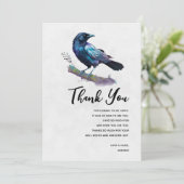 Mooie Raven op een boomtak Bedankkaart (Staand voorkant)