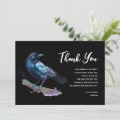 Mooie Raven op een boomtak Bedankkaart (Staand voorkant)