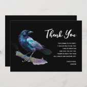 Mooie Raven op een boomtak Bedankkaart (Voorkant / Achterkant)