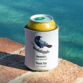 Mooie Raven op een boomtak Blikjeskoeler