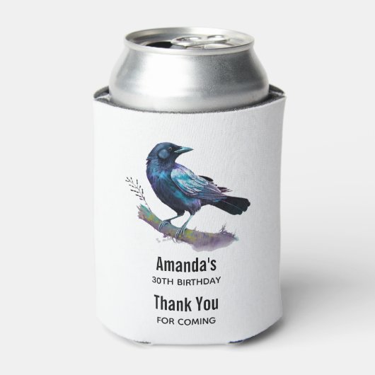 Mooie Raven op een boomtak Blikjeskoeler (Blikje Voorkant)