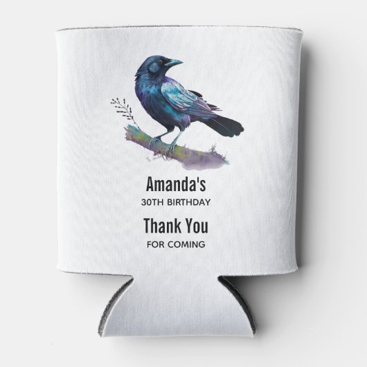 Mooie Raven op een boomtak Blikjeskoeler (Voorkant)