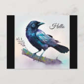 Mooie Raven op een boomtak Briefkaart (Voorkant)