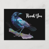 Mooie Raven op een boomtak Dank u Briefkaart (Voorkant)