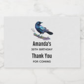 Mooie Raven op een boomtak - Event Dank U Sparkling Wijnetiket (Enkel label)