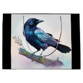 Mooie Raven op een boomtak Groot Cadeauzakje (Voorkant)