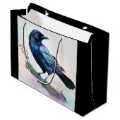 Mooie Raven op een boomtak Groot Cadeauzakje (Voorkant Gekanteld)