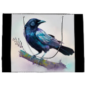 Mooie Raven op een boomtak Groot Cadeauzakje (Achterkant)