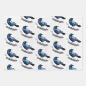 Mooie Raven op een boomtak Inpakpapier Vel (Voorkant)