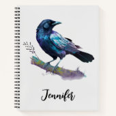 Mooie Raven op een boomtak Notitieboek (Voorkant)