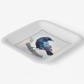 Mooie Raven op een boomtak Papieren Bordje (Gebogen)