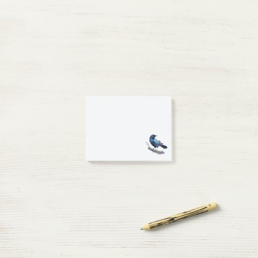 Mooie Raven op een boomtak Post-it® Notes (Op bureau)