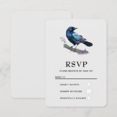 Mooie Raven op een boomtak RSVP Kaartje (Voorkant / Achterkant)