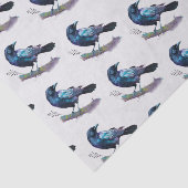 Mooie Raven op een boomtak Tissuepapier (Detail)