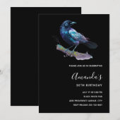 Mooie Raven op een boomtak Verjaardag Kaart (Voorkant / Achterkant)