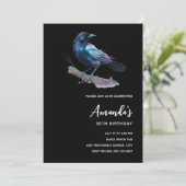 Mooie Raven op een boomtak Verjaardag Kaart (Staand voorkant)