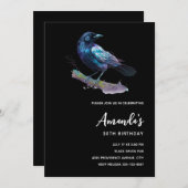 Mooie Raven op een boomtak Verjaardag Kaart (Voorkant / Achterkant)