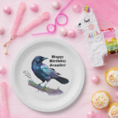 Mooie Raven op een boomtak Verjaardag Papieren Bordje (Feest)