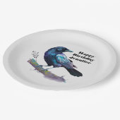 Mooie Raven op een boomtak Verjaardag Papieren Bordje (Gekanteld)