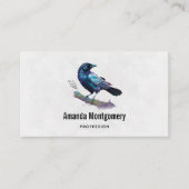 Mooie Raven op een boomtak Visitekaartje (Voorkant)