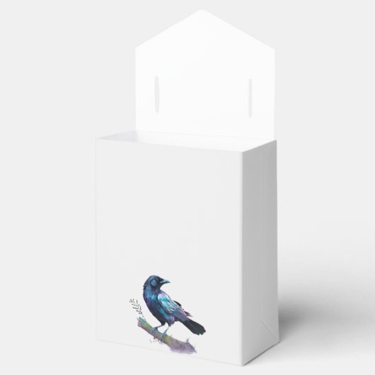 Mooie Raven op een Tree Branch bruiloft Bedankdoosjes (Geopend)
