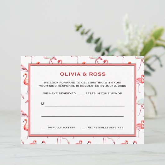 Mooie reactiekaarten voor Flamingos Kaart (Staand voorkant)