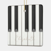 Mooie realistische piano toetsen gepersonaliseerde keramisch ornament (Links)