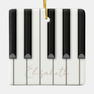 Mooie realistische piano toetsen gepersonaliseerde keramisch ornament