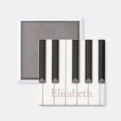 Mooie realistische piano toetsen gepersonaliseerde magneet (Voorkant / Achterkant)