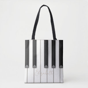Mooie realistische piano toetsen gepersonaliseerde tote bag