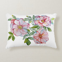 Mooie realistische waterverf rozen. accent kussen