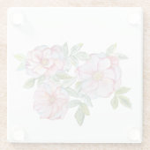 Mooie realistische waterverf rozen. glazen onderzetter (Achterkant)