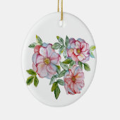 Mooie realistische waterverf rozen. keramisch ornament (Rechts)