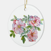 Mooie realistische waterverf rozen. keramisch ornament (Links)