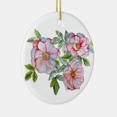 Mooie realistische waterverf rozen. keramisch ornament (Rechts)