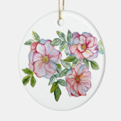 Mooie realistische waterverf rozen. keramisch ornament (Links)