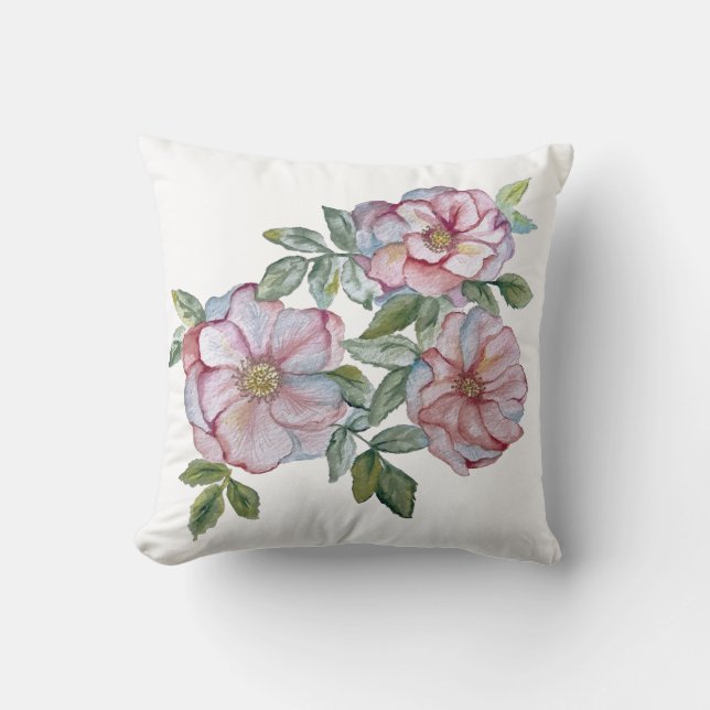 Mooie realistische waterverf rozen. kussen (Voorkant)