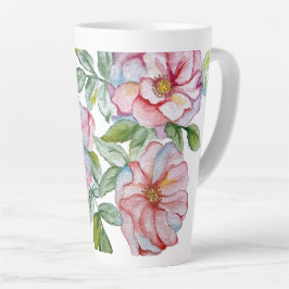 Mooie realistische waterverf rozen. latte mok